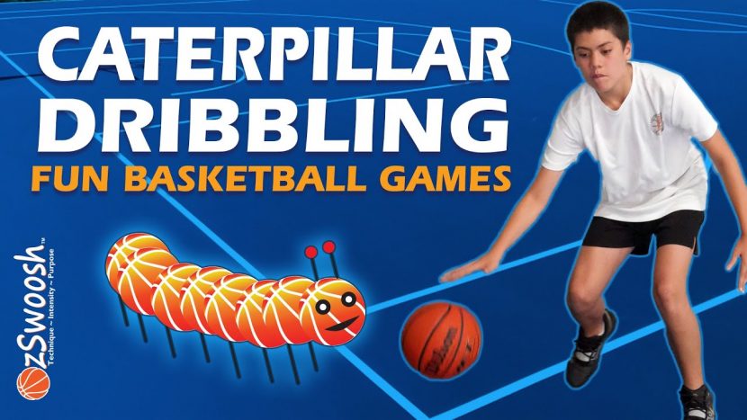Fun Youth BASKETBALL Drills for Kids - Caterpillar (Dribbling Game)
