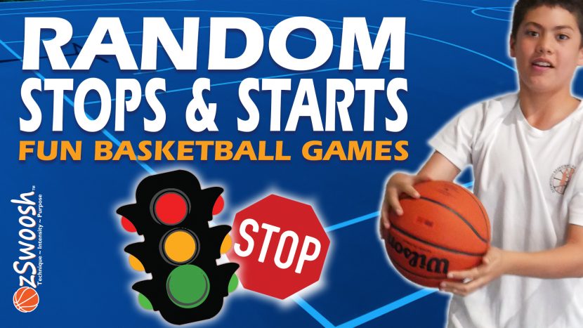 Fun Basketbal Footwork Drill For Kids - Starts and Stops (Shooting Game)