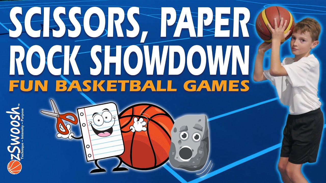 scissor paper rock kids basketball game