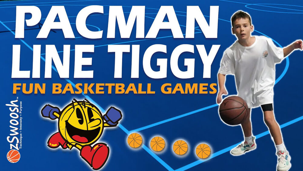 Fun Youth Basketball Games for 6 year olds Pacman Line Tag