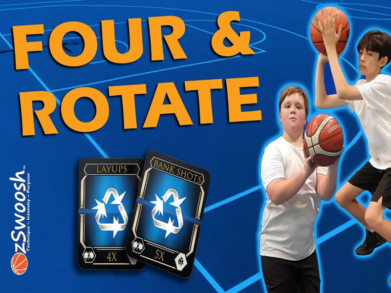 Four and Rotate Youth Basketball Shooting Drill